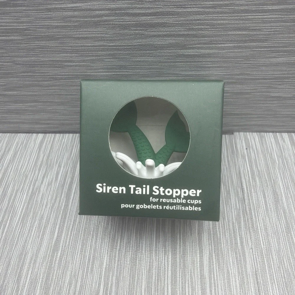 Starbucks Siren Tail Reusable Cup Stopper Green Lid Plug NIB 2022 Norway A2